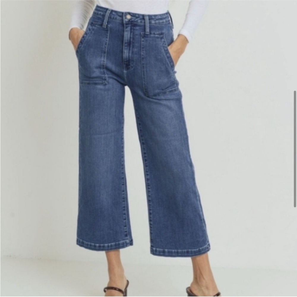 Just Black Denim Utility Pocket Wide Leg Jeans